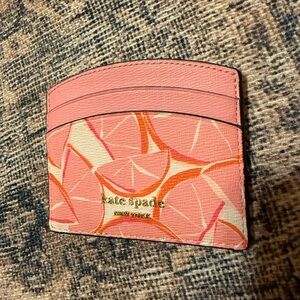 Kate Spade Pink and Orange Geometric Card Holder